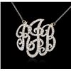 Image 1 : 14KT White Gold 1.45ctw Diamond Pendant With Chain