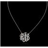 Image 2 : 14KT White Gold 1.45ctw Diamond Pendant With Chain