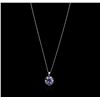 Image 2 : 14KT White Gold 4.91ctw Tanzanite and Diamond Pendant With Chain