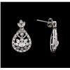 Image 4 : 1.20ctw Diamond Pendant and Earrings Suite - 14KT White Gold