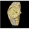 Image 1 : Rolex 14KT Yellow Gold 4.00ctw Diamond Date Men's Watch
