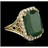 Image 2 : 14KT Yellow Gold 15.27ct Emerald and Diamond Ring