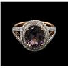 Image 2 : 3.62ct Tourmaline and Diamond Ring - 14KT Rose Gold