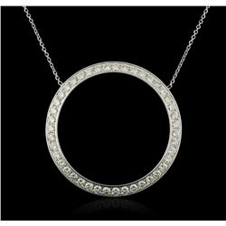 14KT White Gold 1.96ctw Diamond Pendant With Chain