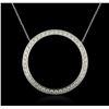 Image 1 : 14KT White Gold 1.96ctw Diamond Pendant With Chain