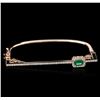 14KT Rose Gold 0.40ct Emerald and Diamond Bracelet