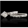Image 3 : 14KT White Gold 1.33ctw Diamond Ring Wedding Set