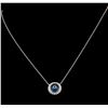 Image 2 : 0.25ctw Diamond Evil Eye Necklace - 14KT White Gold