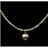 Image 1 : 14KT Yellow Gold 21.73ctw Rough Diamond Necklace With Charm