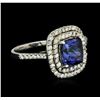 Image 3 : 14KT White Gold 2.93ct Tanzanite and Diamond Ring
