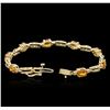 Image 3 : 14KT Yellow Gold 6.56ctw Yellow Sapphire and Diamond Bracelet