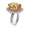 Image 3 : 14KT White Gold 11.62ct Citrine and Diamond Ring