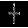 Image 2 : 0.80ctw Diamond Cross Pendant - 14KT White Gold