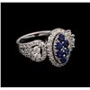 Image 1 : 0.80ctw Sapphire and Diamond Ring - 14KT White Gold