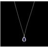 Image 2 : 14KT White Gold 7.48ct Tanzanite and Diamond Pendant With Chain