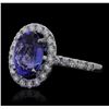 Image 2 : 14KT White Gold 3.35ct Tanzanite and Diamond Ring