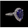 Image 1 : 3.82ct Tanzanite and Diamond Ring - 14KT White Gold