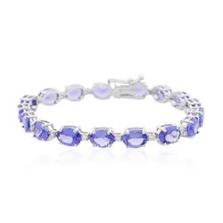 14KT White Gold 16.66ctw Tanzanite and Diamond Bracelet