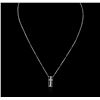 Image 2 : 14KT White Gold 0.25ctw Diamond Pendant With Chain