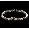 Image 2 : 10.58ctw Multi Color Sapphire Bracelet - 14KT White Gold
