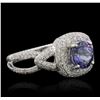 Image 1 : 14KT White Gold 1.56ct Tanzanite and Diamond Ring