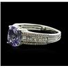 Image 1 : 14KT White Gold 1.15ct Tanzanite and Diamond Ring