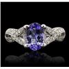 Image 2 : 14KT White Gold 1.93ct Tanzanite and Diamond Ring