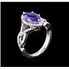 Image 3 : 1.75ct Tanzanite and Diamond Ring - 14KT White Gold