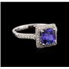 14KT White Gold 1.40ct Tanzanite and Diamond Ring