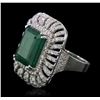 Image 2 : 14KT White Gold 12.25ct Emerald and Diamond Ring