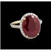 Image 1 : 7.97ct Ruby and Diamond Ring - 14KT Yellow Gold