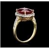 Image 3 : 7.97ct Ruby and Diamond Ring - 14KT Yellow Gold