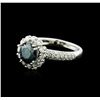 Image 1 : 14KT White Gold 2.11ctw Blue Diamond Ring