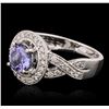 Image 2 : 14KT White Gold 1.47ct Tanzanite and Diamond Ring