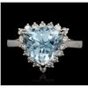 Image 2 : 14KT White Gold 4.47ct Blue Topaz and Diamond Ring
