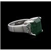 Image 1 : 14KT White Gold 6.73ct Emerald and Diamond Ring