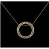 Image 1 : 0.25ctw Diamond Circle Pendant With Chain - 14KT Yellow Gold