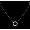 Image 2 : 0.25ctw Diamond Circle Pendant With Chain - 14KT Yellow Gold