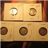 Image 1 : 1924P, 27P, 28P, 29P, & 29D Mercury Dimes. F-VF. Greysheet value $18.00.
