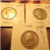 Image 1 : 1948P AU, 48D VF, & 48S VF+ Washington Silver Quarters.