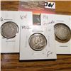 Image 1 : 1910, 1911 & 1912 Canad Ten Cents. VG-F.