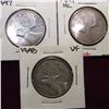 Image 1 : 1947, 1947 ML. & 1948 Canada Twenty Five Cents. VF-EF.