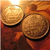 Image 1 : 1919 EF & 1920 EF Canada Five Cent Silvers.