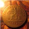 Image 1 : 1812 Halfpenny  (Lower) Canada  Token. King George III of England reverse and Lady Justice obverse w