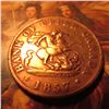 Image 1 : 1857 Bank of Upper Canada Halfpenny Token. VF.