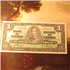 Image 1 : January 2, 1937 "Bank of Canada" One Dollar Banknote. Crisp Unc.