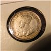 Image 2 : 1920 Canada Five Cent Silver. EF. Catalog Value $15.00.