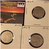 Image 1 : 1927, 28, & 29 Canada Nickels. F. Catalog Value $24.00.