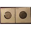 Image 1 : 1930 & 31 Canada Nickels. F. Catalog Value $16.00.