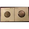 Image 1 : 1934 & 35 Canada Nickels. VG-F. Catalog Value $13.00.